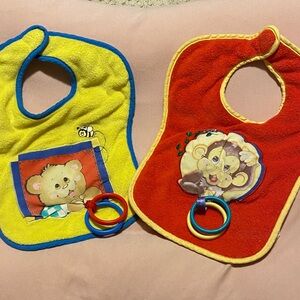 Vintage Animal Print Baby Bib Set